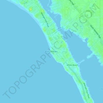 Mapa topográfico Point O'Rocks, altitud, relieve