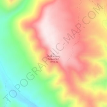 Mapa topográfico Huckleberry Mountain, altitud, relieve