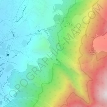 Mapa topográfico Carrera 10, altitud, relieve