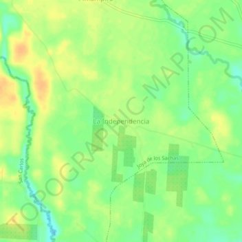 Mapa topográfico La Independencia, altitud, relieve
