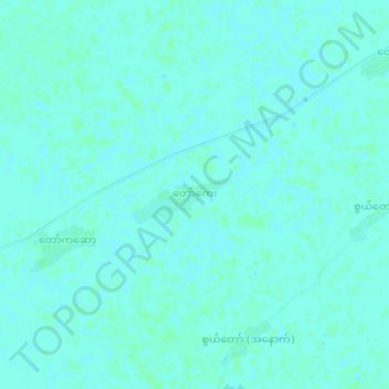 Mapa topográfico Tawke, altitud, relieve
