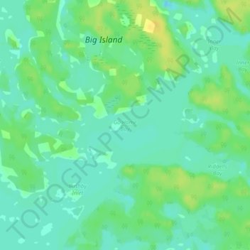 Mapa topográfico Go Home Bay, altitud, relieve