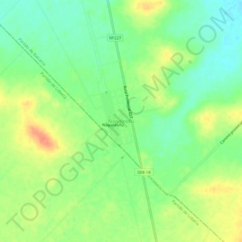 Mapa topográfico Napaleofú, altitud, relieve