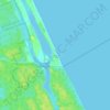Mapa topográfico Tortuguero, altitud, relieve