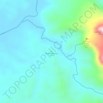 Mapa topográfico Bukit Kapayang, altitud, relieve