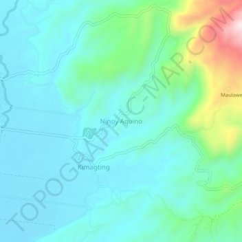 Mapa topográfico Ninoy Aquino, altitud, relieve
