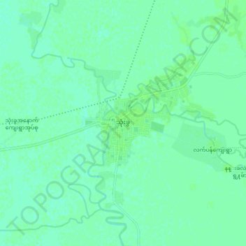 Mapa topográfico Thongwa, altitud, relieve