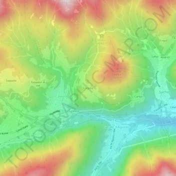 Mapa topográfico Fregona, altitud, relieve