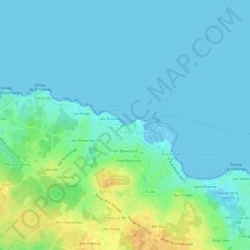 Mapa topográfico Le Pu, altitud, relieve