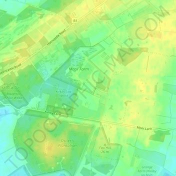 Mapa topográfico Heath Field, altitud, relieve