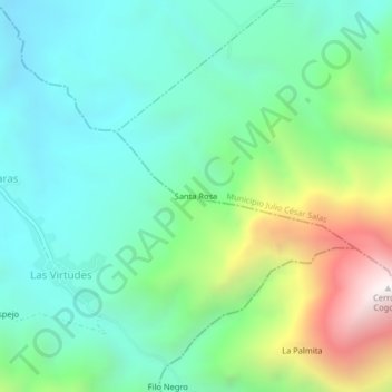 Mapa topográfico Santa Rosa, altitud, relieve