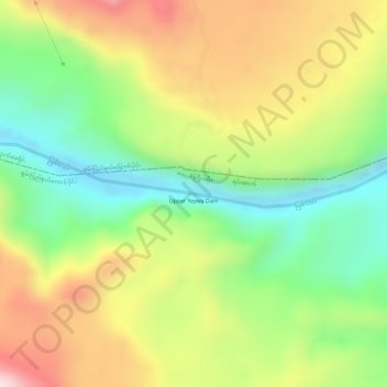 Mapa topográfico Upper Yeywa Dam, altitud, relieve