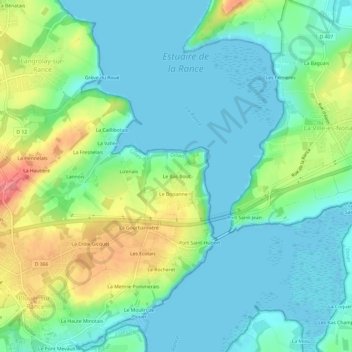Mapa topográfico Le Bas Bout, altitud, relieve
