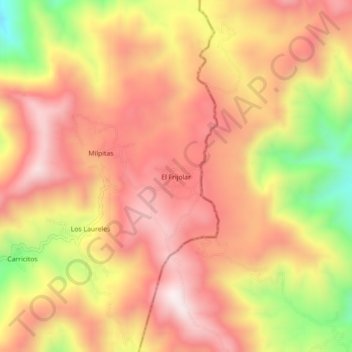 Mapa topográfico El Frijolar, altitud, relieve