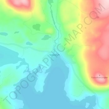 Mapa topográfico Valsjöbyn, altitud, relieve