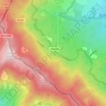 Mapa topográfico Imbrancamento, altitud, relieve