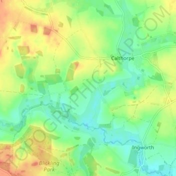 Mapa topográfico The Lowlands, altitud, relieve