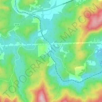 Mapa topográfico Alder, altitud, relieve