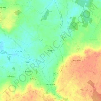 Mapa topográfico Le Breuil, altitud, relieve