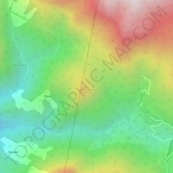 Mapa topográfico Cerro Pinola, altitud, relieve