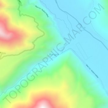 Mapa topográfico Rongjuk, altitud, relieve