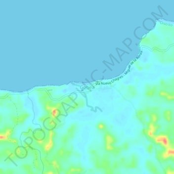 Mapa topográfico Gobea, altitud, relieve