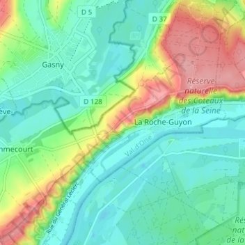 Mapa topográfico Les Verdières, altitud, relieve