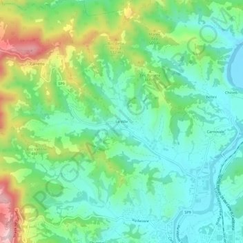 Mapa topográfico Le Ville, altitud, relieve