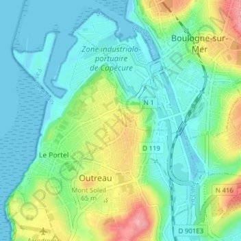 Mapa topográfico Fraternité, altitud, relieve