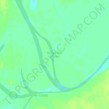 Mapa topográfico Nuevo San Martin, altitud, relieve