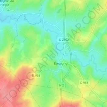 Mapa topográfico Le Pré Beuson, altitud, relieve