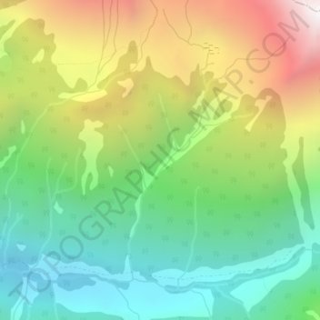 Mapa topográfico Monashee Mountains, altitud, relieve