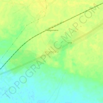 Mapa topográfico Magarwara, altitud, relieve