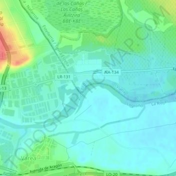 Mapa topográfico El Mediano, altitud, relieve