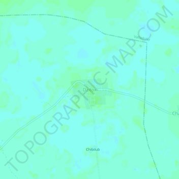 Mapa topográfico Dzitox, altitud, relieve