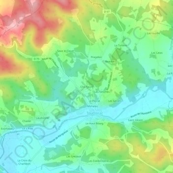 Mapa topográfico Clos Faure, altitud, relieve