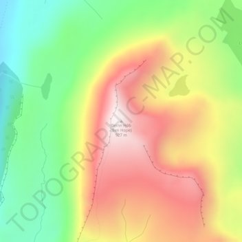 Mapa topográfico Ben Hope, altitud, relieve