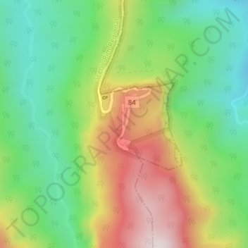 Mapa topográfico Binna Burra, altitud, relieve