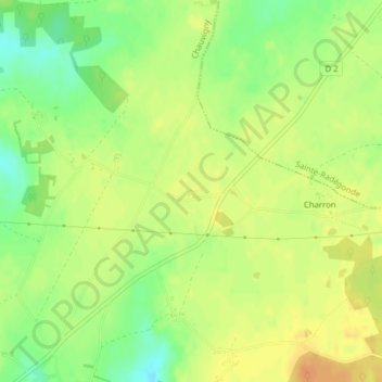 Mapa topográfico Charreau Bonneau, altitud, relieve