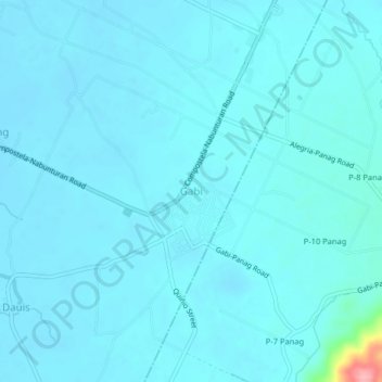 Mapa topográfico Gabi, altitud, relieve
