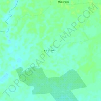 Mapa topográfico Pepa De Oro, altitud, relieve