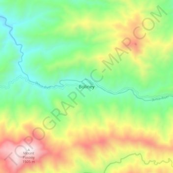 Mapa topográfico Boliney, altitud, relieve