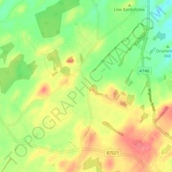 Mapa topográfico Moss Park, altitud, relieve