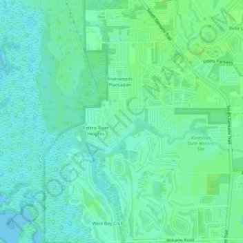 Mapa topográfico Cranbrook Harbor, altitud, relieve