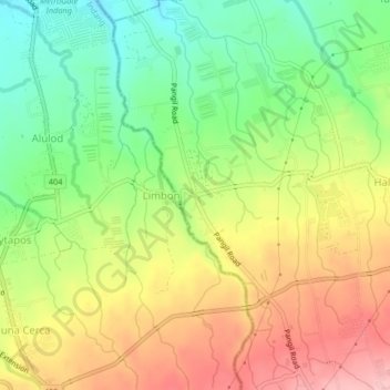 Mapa topográfico Pangil, altitud, relieve
