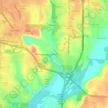 Mapa topográfico Galloway, altitud, relieve