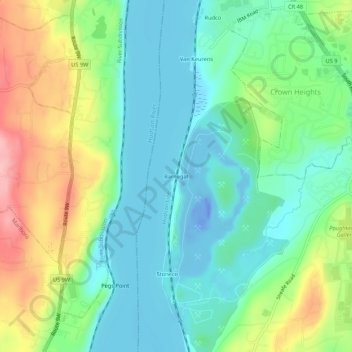 Mapa topográfico Barnegat, altitud, relieve