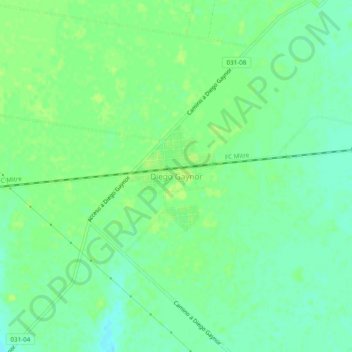 Mapa topográfico Diego Gaynor, altitud, relieve