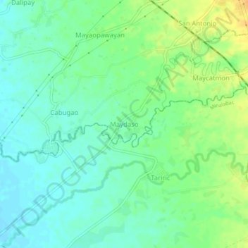 Mapa topográfico Maydaso, altitud, relieve