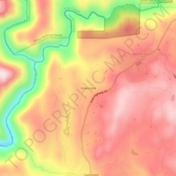 Mapa topográfico Sebastopol, altitud, relieve